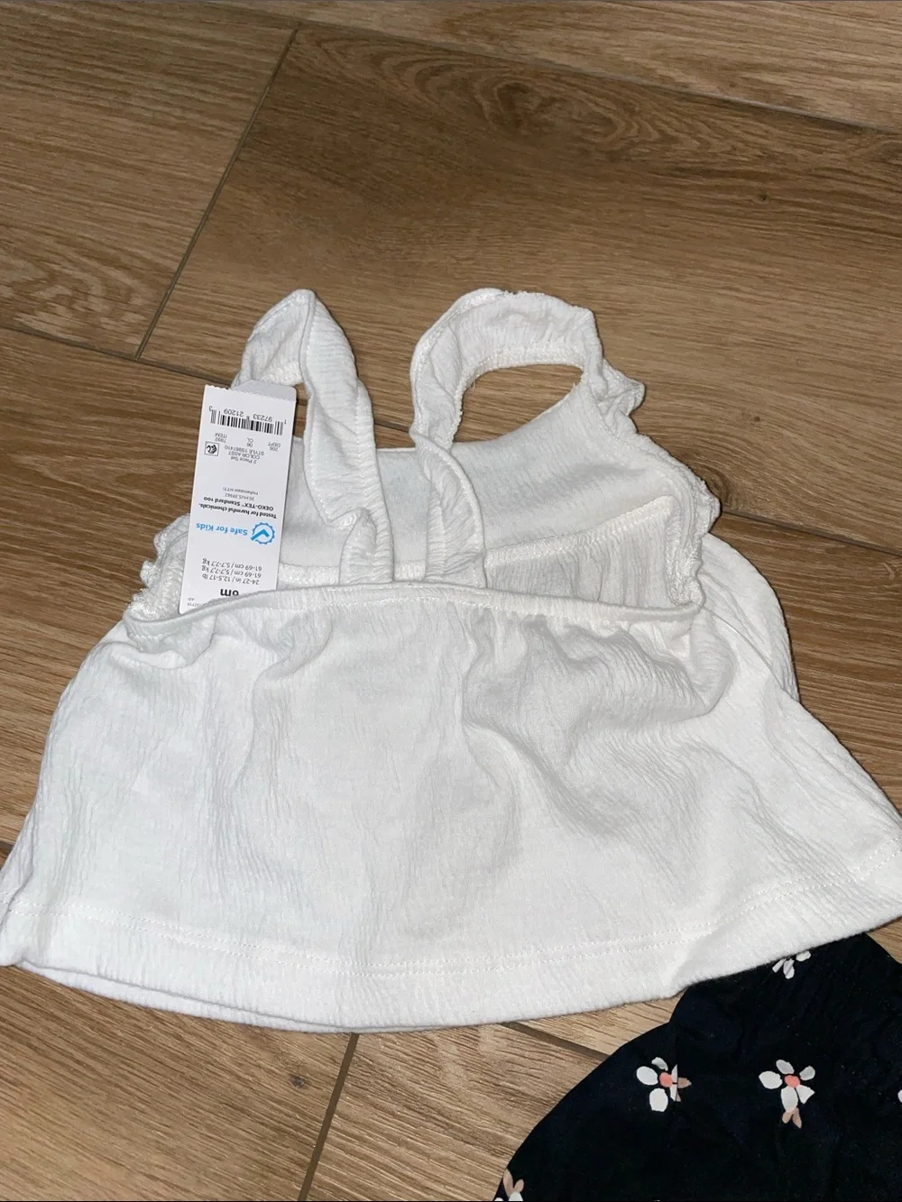 Carter's Just One You 2pc Outfit White Tank Top with Black Floral Shorts NEW
